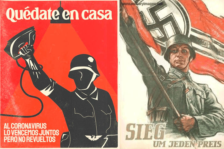 Comparan con carteles del ejército Nazi la campaña de Movimiento Ciudadano