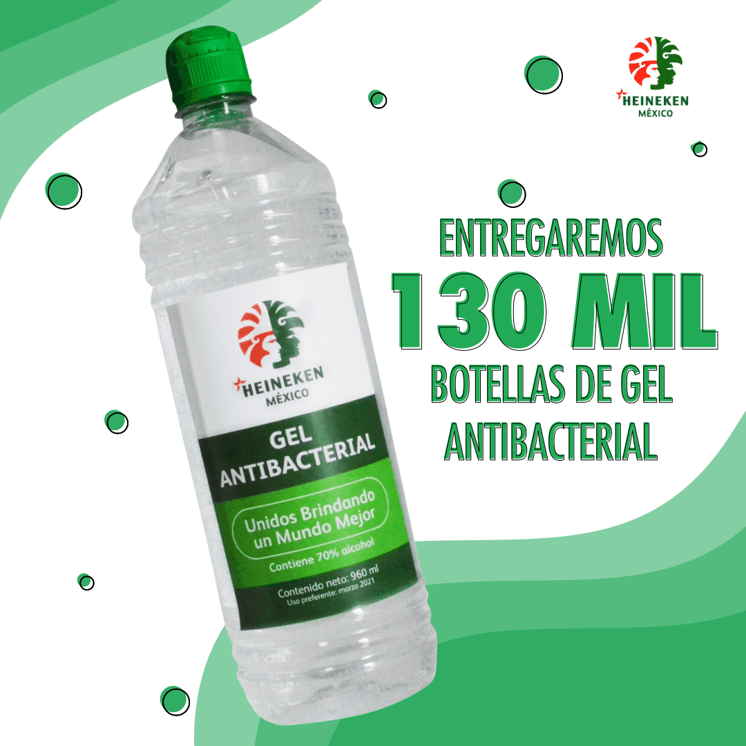 Heineken México se pone guapa y donará gel antibacterial, caretas y agua purificada