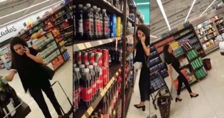 Video: Captan a funcionaria Luisa Alcalde sin cubrebocas comprando vino en el supermercado