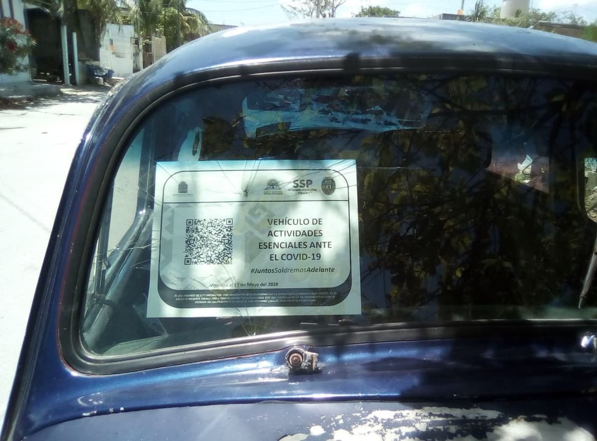 Extienden vigencia para tarjetones de circulación para actividades esenciales en Q. Roo