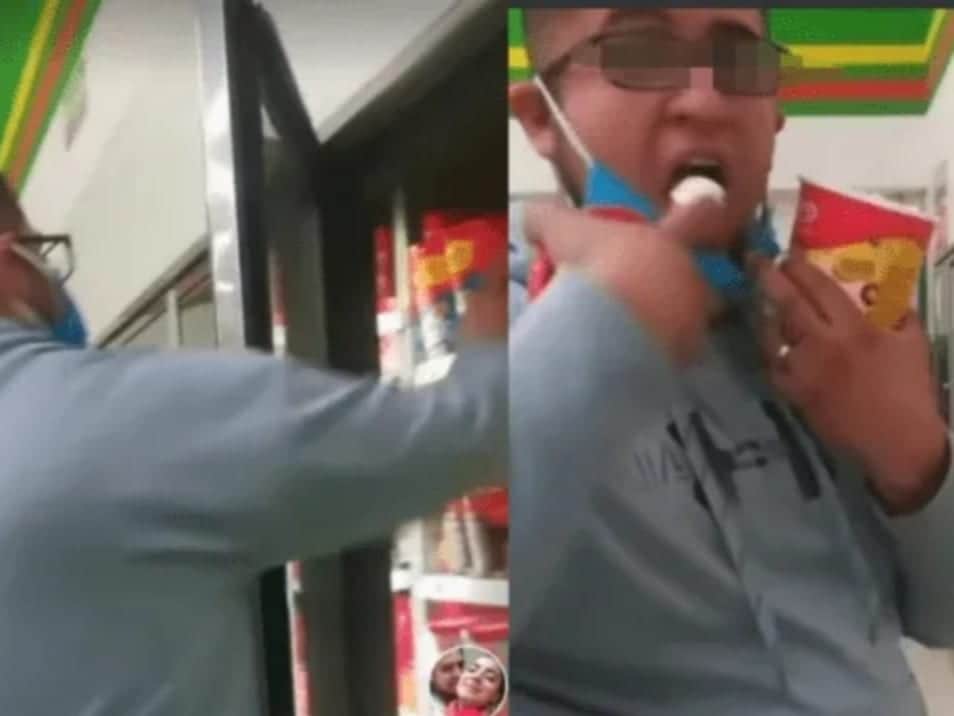 Prueba helado y lo regresa al refrigerador en supermercado de México