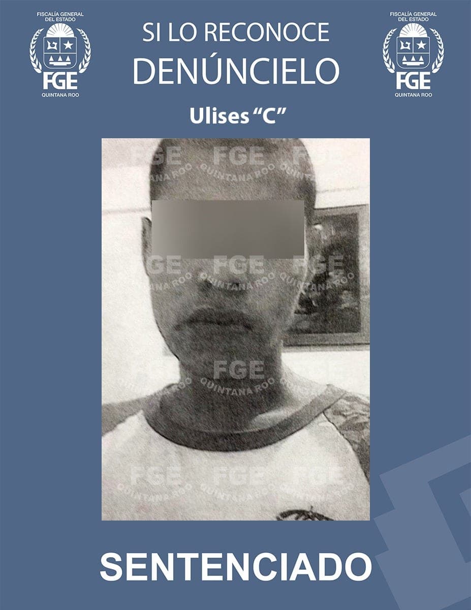 Dicta sentencia FGE de Q. Roo a asesino en Cozumel