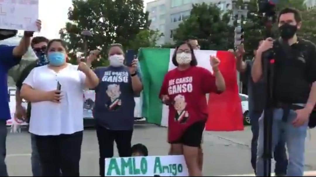 Video: Migrantes demuestran su apoyo a AMLO en Estados Unidos