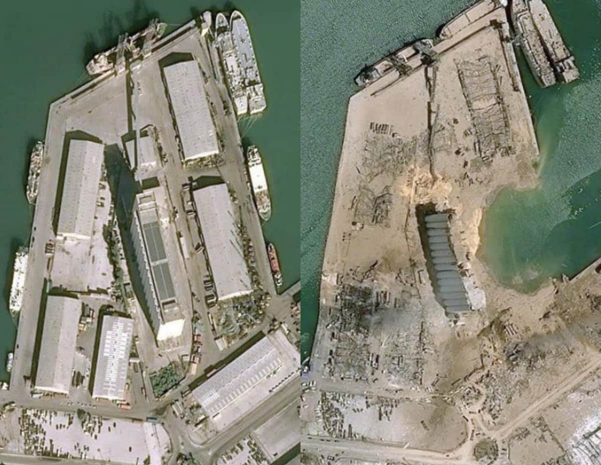Galería: El impactante antes y después tras la explosión en Beirut