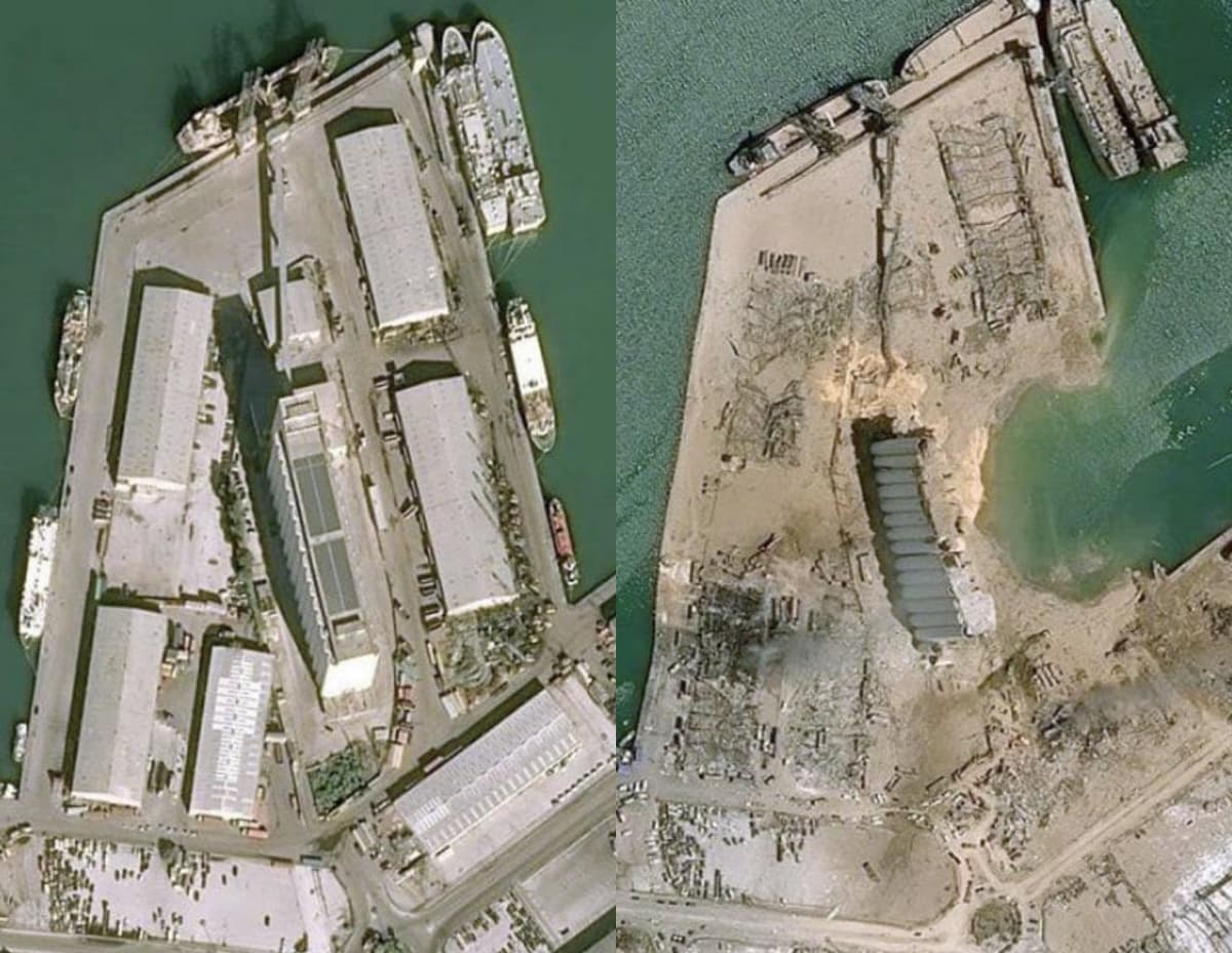 Galería: El impactante antes y después tras la explosión en Beirut