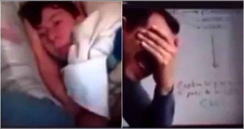 Video: Alumno es cachado en su cama en plena clase; reacción del maestro se hace viral