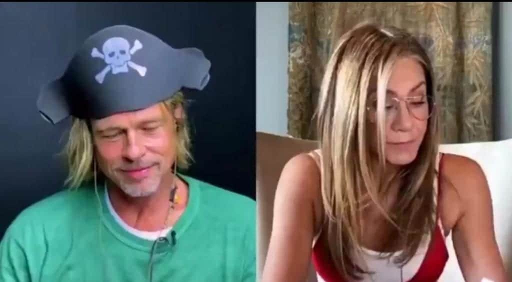 Video: Brad Pitt y Jennifer Aniston se reencuentran y todos enloquecen, hasta Morgan Freeman
