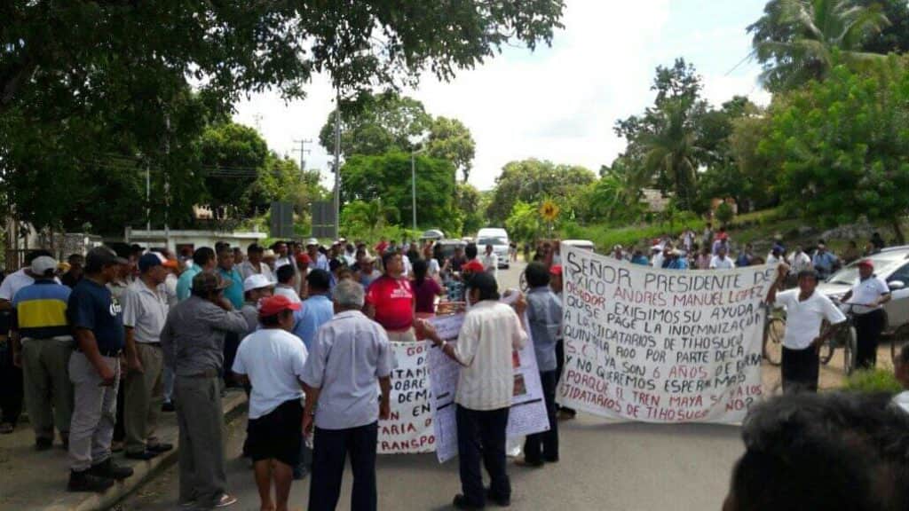 Dan ejidatarios de Tihosuco un ultimátum a la SCT