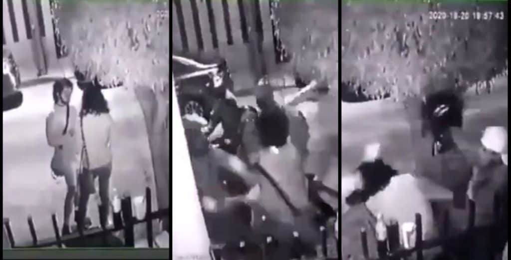 Video: Sujetos en moto asaltan a pareja; a él lo golpean hasta con el casco