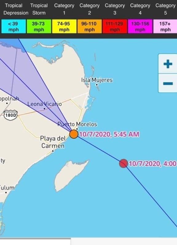 Como categoría 2, huracán 'Delta' toca tierra en Puerto Morelos