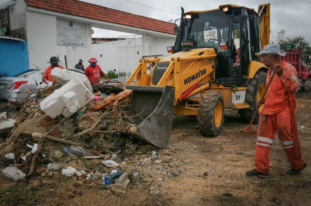 ¡Hasta la última rama! Siguen activas cuadrillas de limpieza en Solidaridad las 24 horas