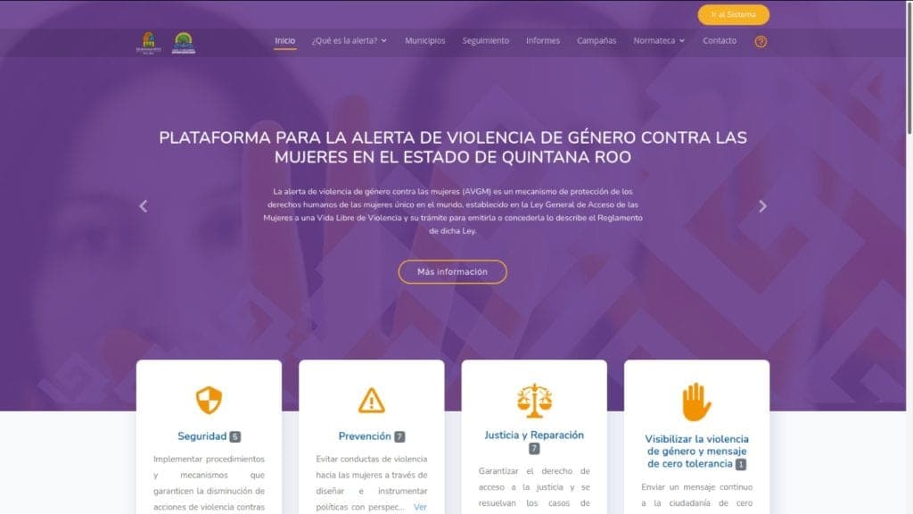 Lanza Gobierno de Quintana Roo portal de acciones por Alerta de Violencia de Género
