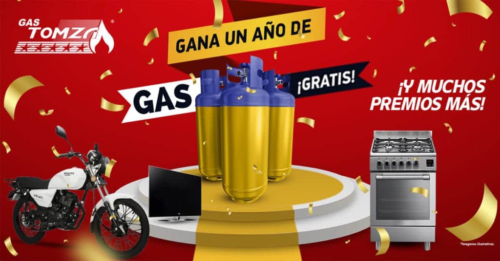 Concursa en la dinámica de Gas Tomza y obtén hasta un año de servicio gratis