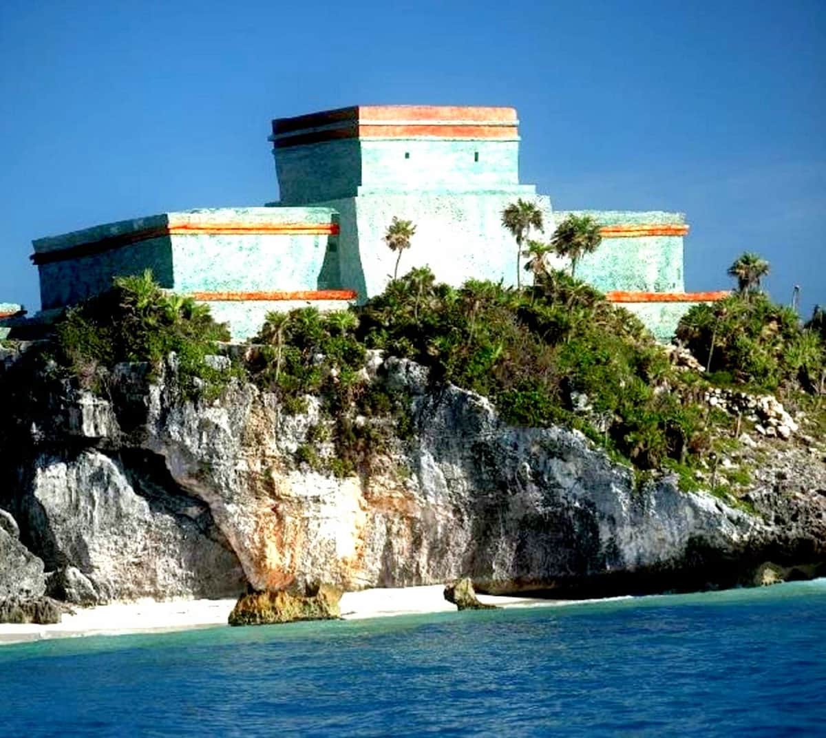 Así se vería el sitio de Tulum con sus colores originales