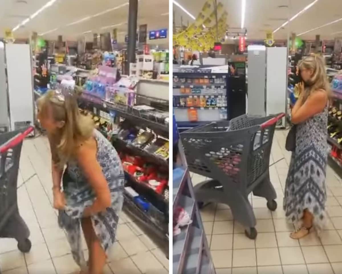 Video: Mujer se quita el calzón y lo usa como cubrebocas para ser atendida