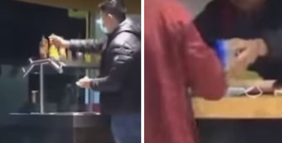 Video: Hombre se lleva comida de una barra en un envase, lo llaman 'LordTupper'
