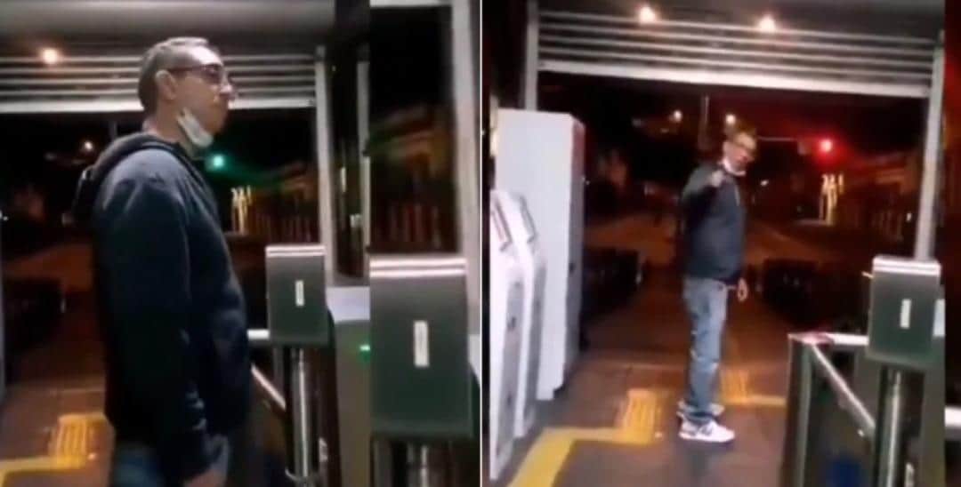 Video: Ebrio sujeto amenaza a conductor de transporte público por no dejarlo subir
