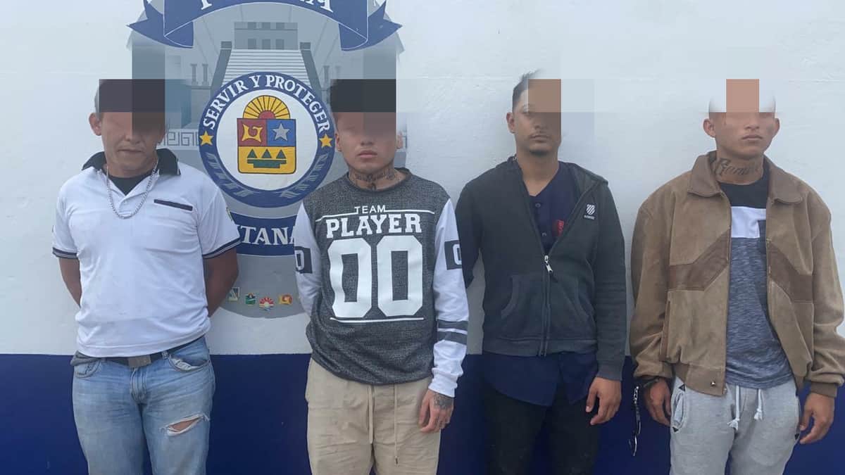 Capturan a 4 sujetos que asaltaron carnicería en Cancún y huyeron en un taxi