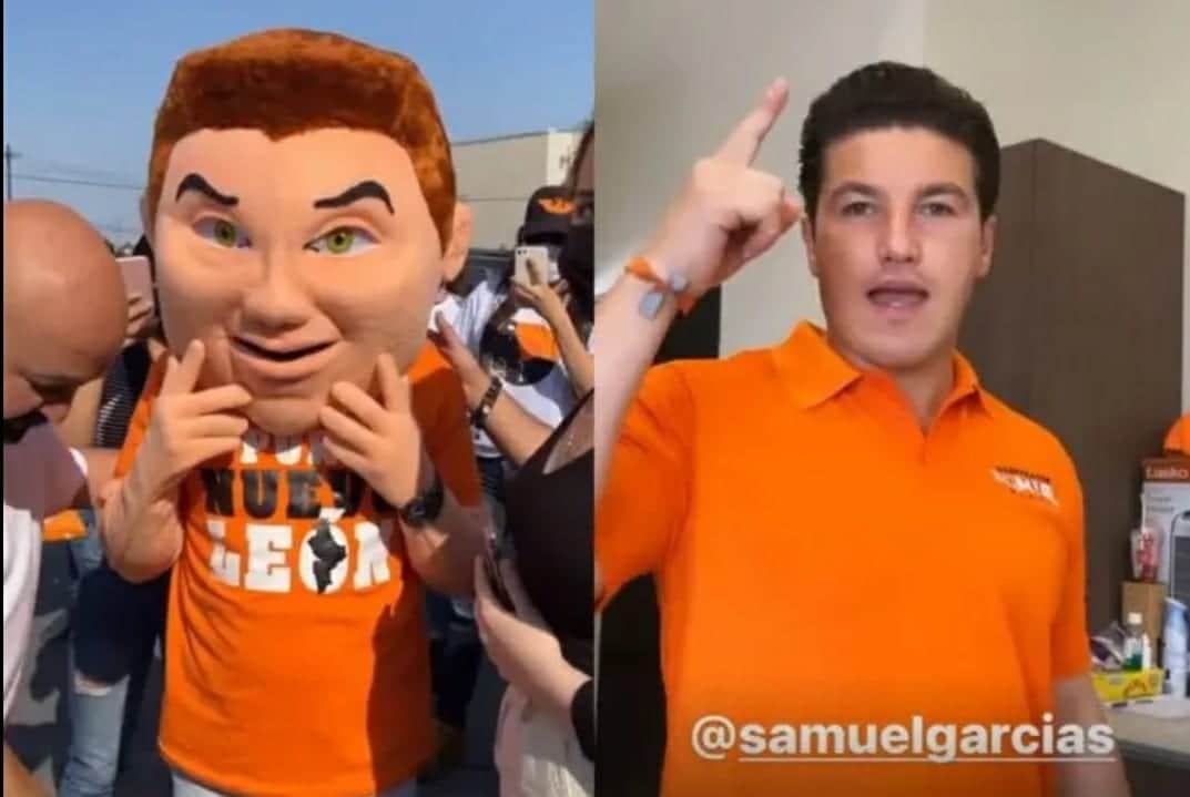 Samuel García presume que ya tiene su propia botarga con todo y tenis 'fosfo fosfo'