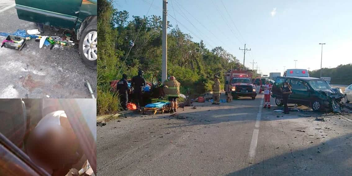 Accidente vehicular en tramo Playa del Carmen-Tulum con saldo de dos muertos