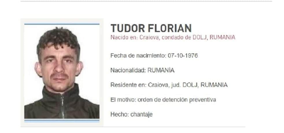 Rumania incluye a Florian Tudor en su lista de fugitivos