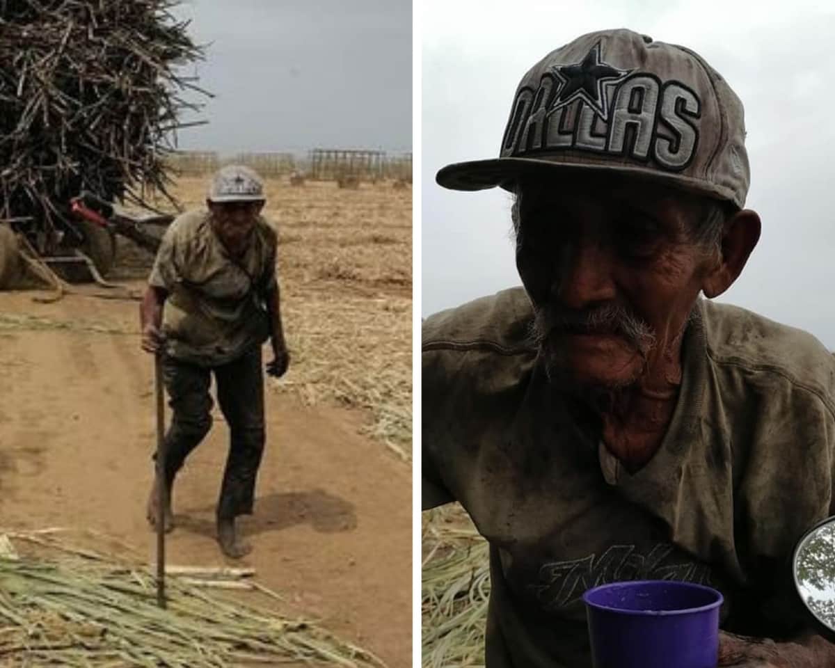 Piden ayuda a Don Goyo, un abuelito que tiene 94 años, trabaja hasta 12 horas
