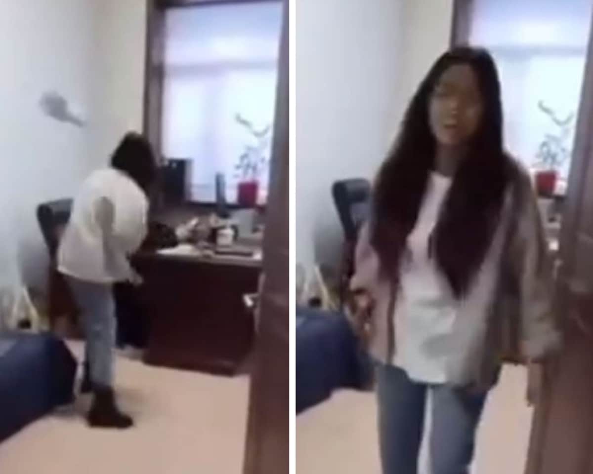Empleada golpea con un trapeador a su jefe por caso de acoso sexual