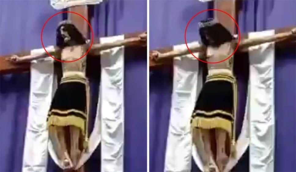 VIDEO: Figura de Cristo mueve la cabeza ¡en plena misa! y se vuelve viral
