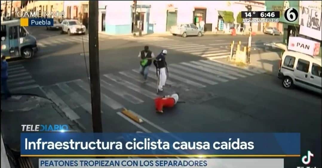 Video: Gente en Puebla se tropieza con infraestructura ciclista