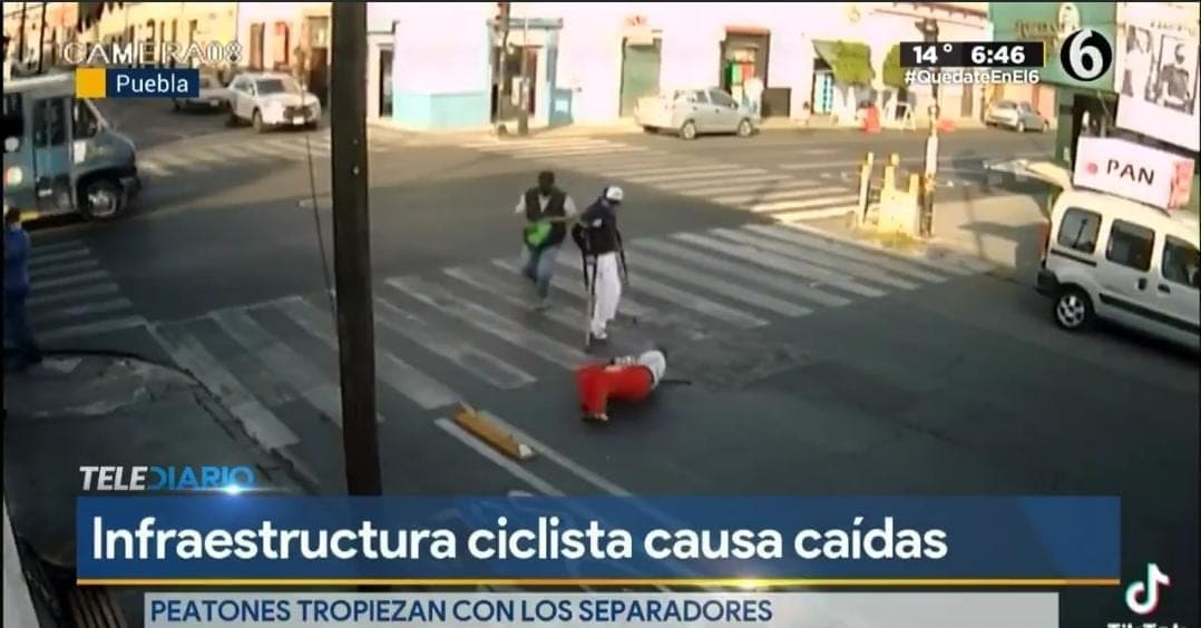 Video: Gente en Puebla se tropieza con infraestructura ciclista