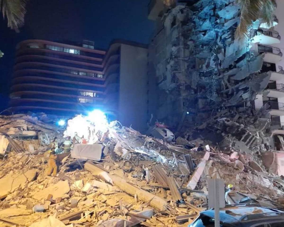 VIDEOS: Edificio en Miami se derrumba parcialmente, buscan a los sobrevivientes