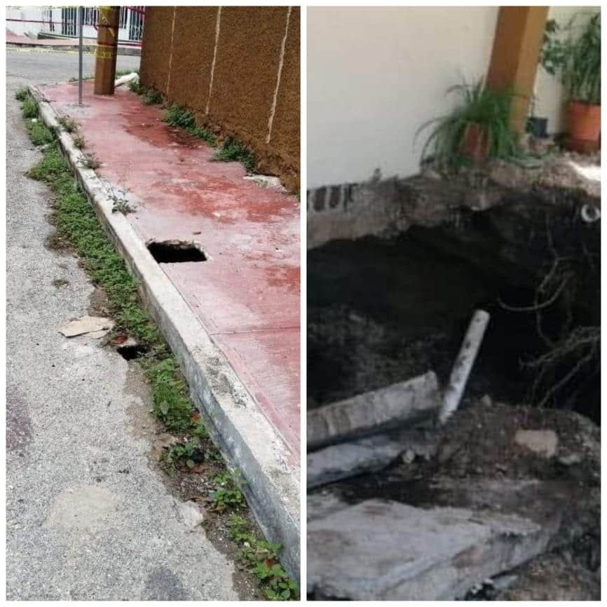 Aparece socavón ¡ahora en Mérida!