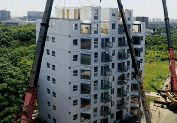 Construyen 'edificio viviente' de 10 pisos en 28 horas y 45 minutos en China