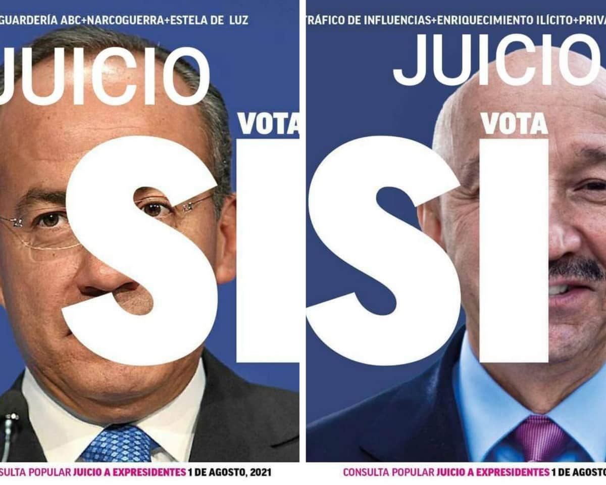 Difunden en redes los carteles para consulta de juicio a expresidentes