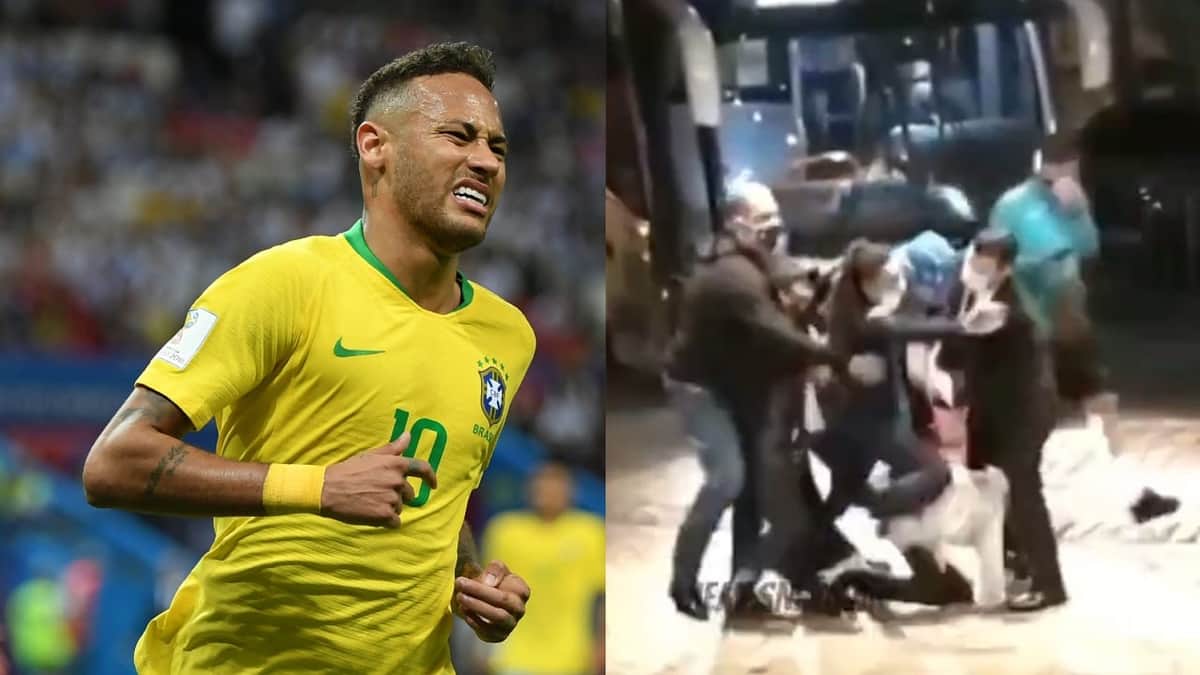 VIDEO: Aficionados burlan seguridad y le hacen "barrida" a Neymar; resulta "lesionado"