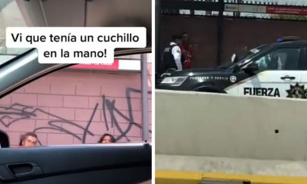 VIDEO: Tiktoker salva a joven amenazada con un cuchillo en la calle, la estaban acosando