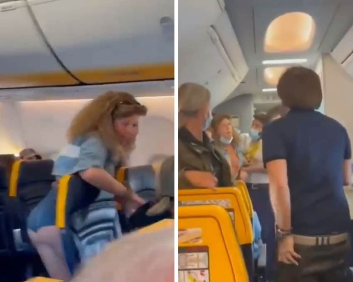 'Tírenla lejos, échenla': Mujer golpea a pasajeros en vuelo y les escupe, no quería usar cubrebocas