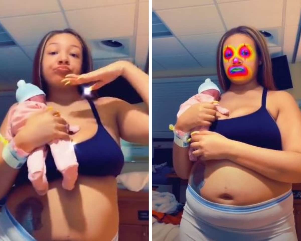 VIDEO: TikToker es criticada por subir videos con su hija fallecida usando filtros de payaso