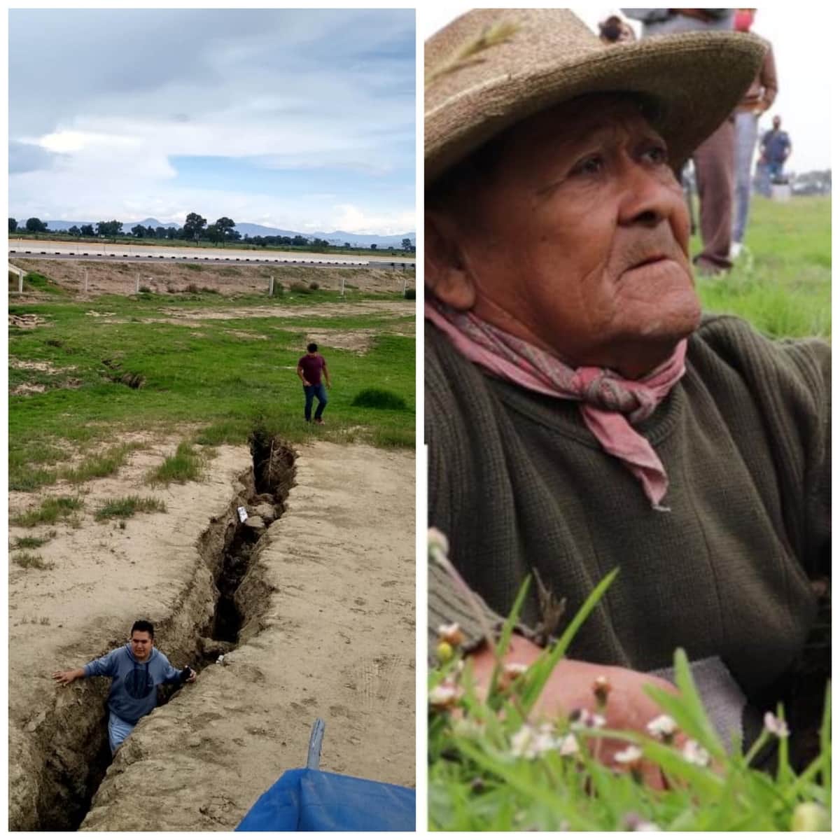 Aparecen enormes grietas de hasta 300 metros cerca del NAIM en Texcoco