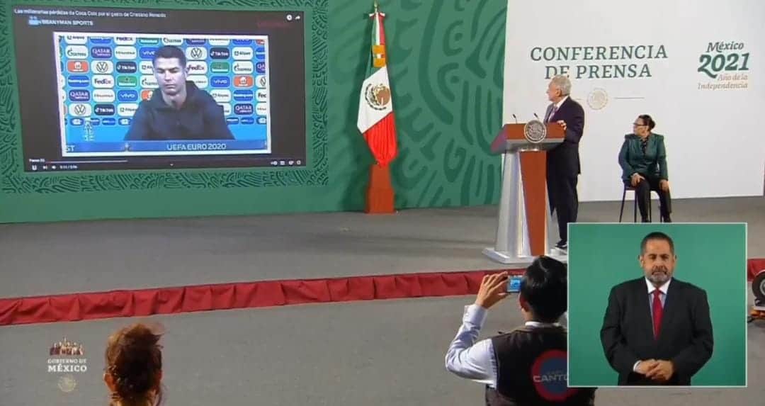 Video: AMLO aplaude el rechazo de Cristiano Ronaldo a la Coca-Cola
