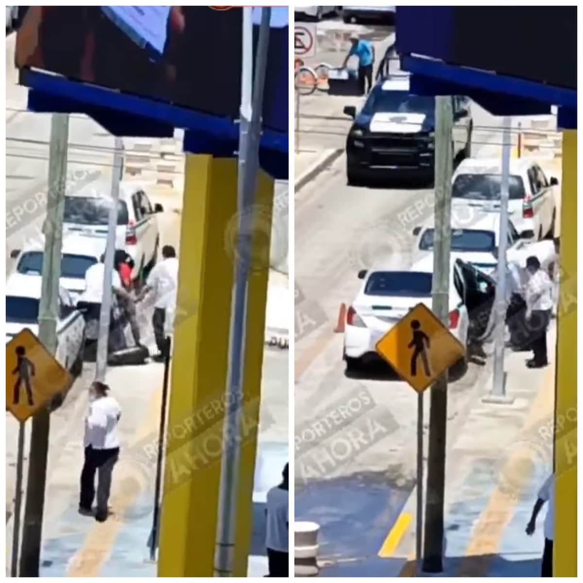 VIDEO: Golpean varios taxistas del Sindicato Andrés Quintana Roo a un joven en Cancún