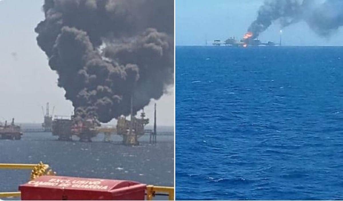 Explosión en la plataforma Ku-Alfa en Campeche deja al menos cinco personas lesionadas