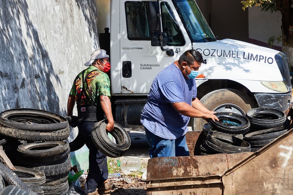 Traslada CAMAR más de 22 toneladas de neumáticos a la planta procesadora Geocycle en Tabasco