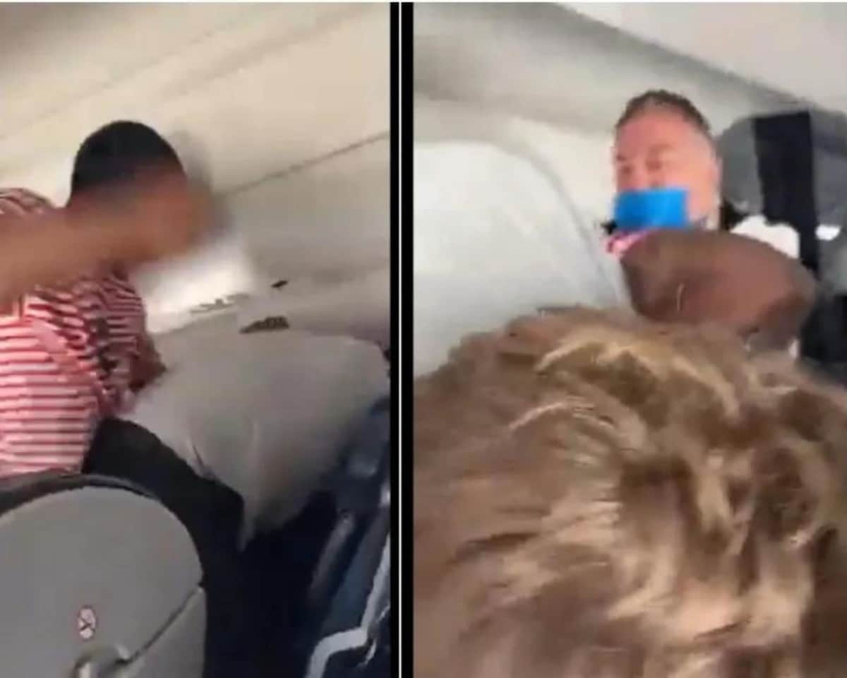 VIDEO: Hombres se van a los golpes en avión por culpa de un asiento reclinable