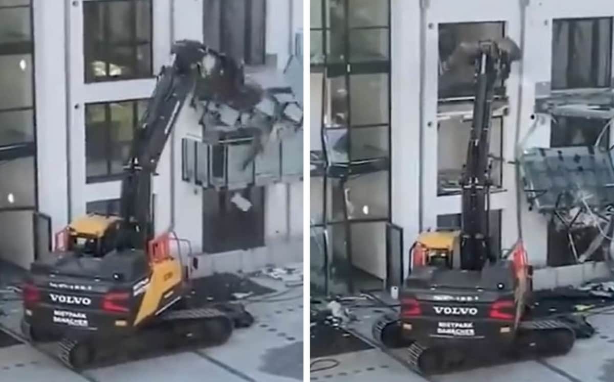 VIDEO: Contratista se enfurece por deuda de 117 mdp, derriba departamentos de lujo que hizo