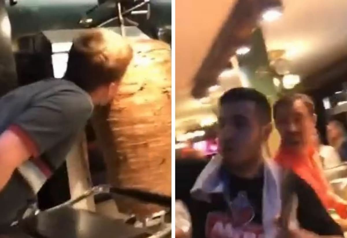 VIDEO: Taquero golpea a un joven por morder trompo de carne, 'era una mordidita'