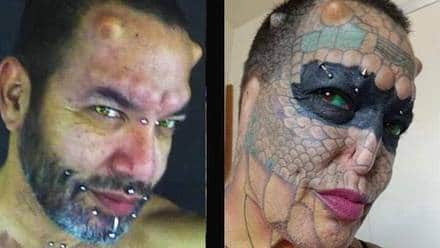 La increíble transformación de un hombre que quiere ser un dragón