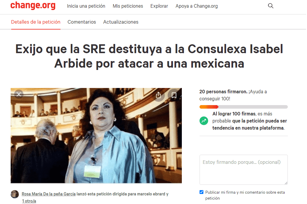 Crean petición en change.org para destituir a Isabel Arvide como cónsul de México en Turquía