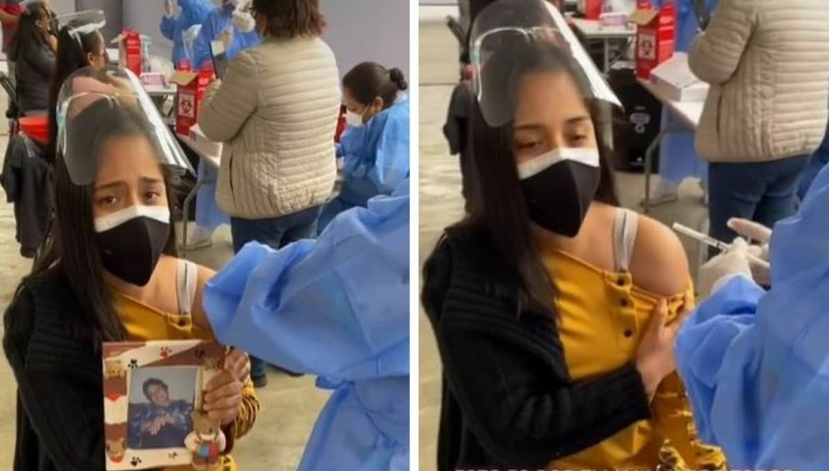 Joven se vacuna con una foto de su madre fallecida por Covid-19: 'Esto es para ti, mamá'