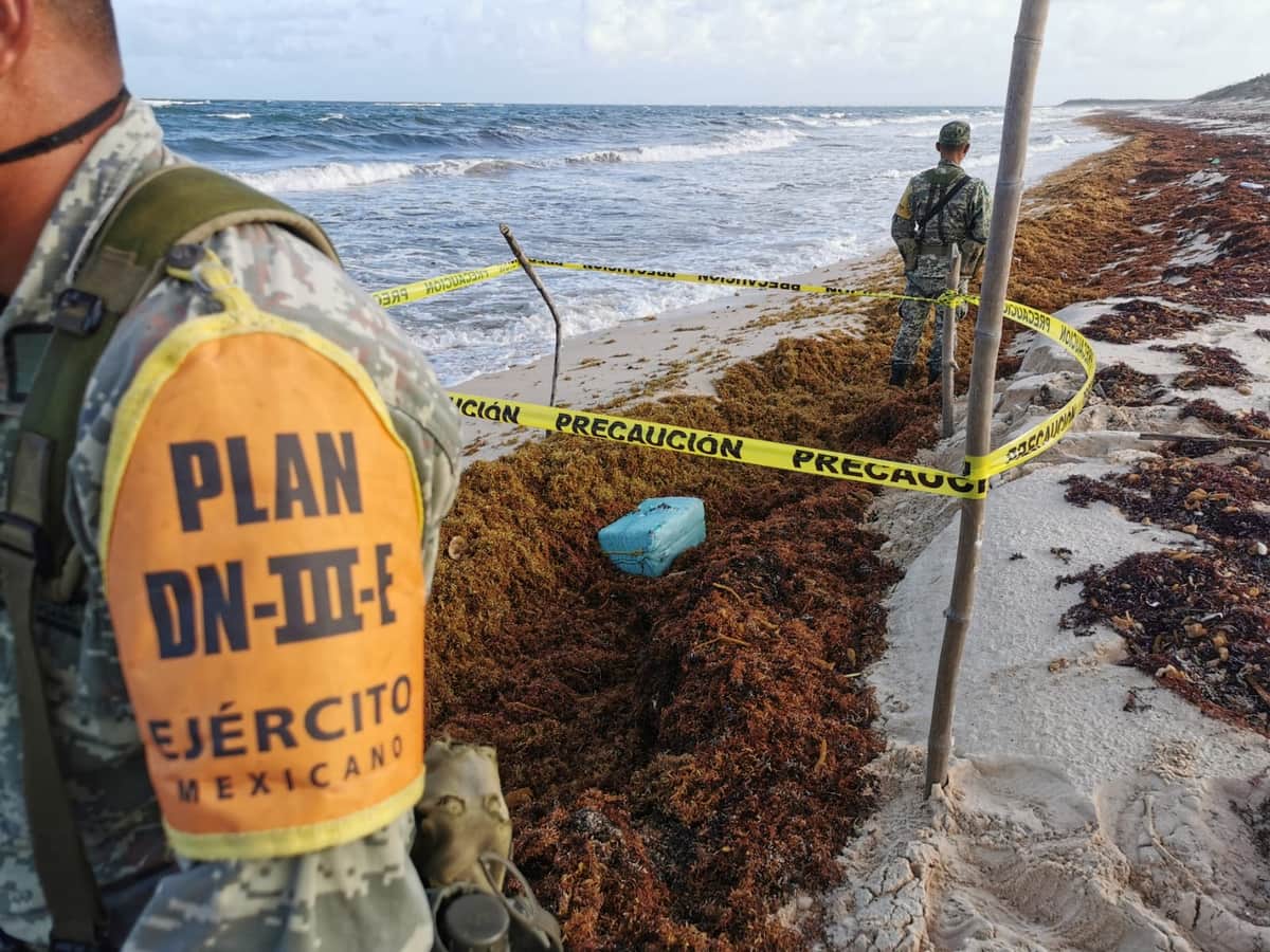 ¡Nuevo recale de droga! Llegan 71 kilos de cocaína y 11 de marihuana a la playa de Cozumel